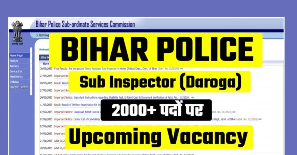 Bihar Daroga Upcoming Vacancy 2026