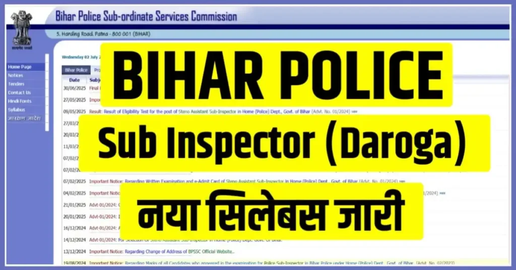 Bihar Police SI Syllabus 2026